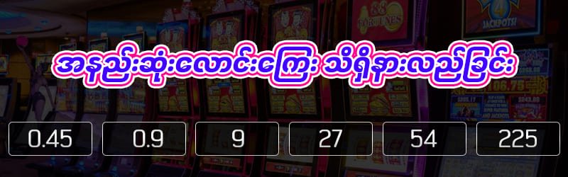 အနိမ့်ဆုံး Bet ဥပမာ – ၁၀ကျပ်၊ ၂၀ကျပ်